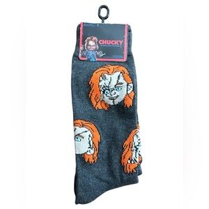 Chucky Head‎ Crew Socks Novelty Horror Size 6-12 Gray Men’s Halloween NWT